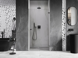 Mexen Lunar-B porte de douche battante droite 95 cm, transparent, gris canon brossé - 832-095-000-66-00-P