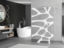 Mexen Kioto vrijstaande douchewand 140 x 200 cm, witte golf 8 mm, wit - 800-140-002-20-97