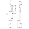 Mexen DQ05 verschiebbares Duschset, Gold - 785054581-50