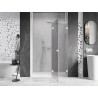 Mexen Lunar L drzwi prysznicowe uchylne prawe 135 cm, transparent, białe - 834L-135-000-20-00-P