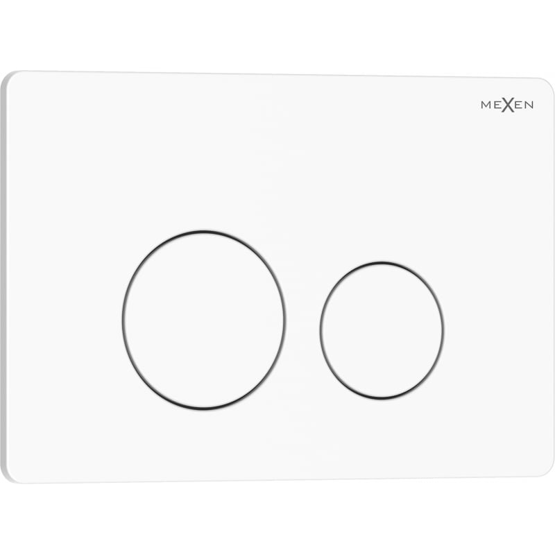 Mexen Tex 06 bouton de chasse d'eau en acier inoxydable, blanc brillant - 6106-01