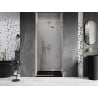 Mexen Lunar L 75 cm right-hinged shower door, transparent, brushed gold - 834L-075-000-55-00-P