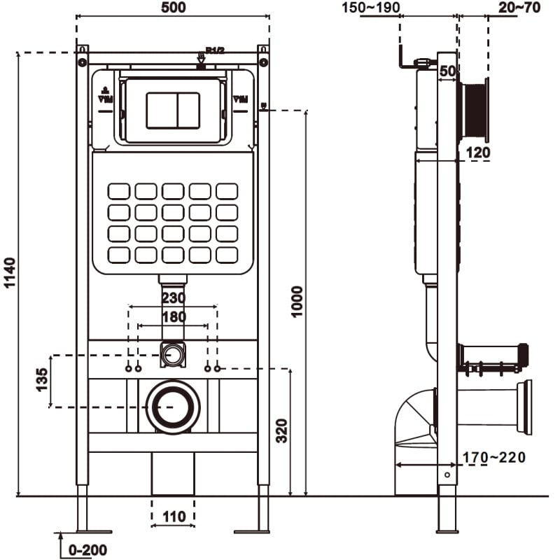 Mexen Tex Slim podžbukni okvir za WC - 61100