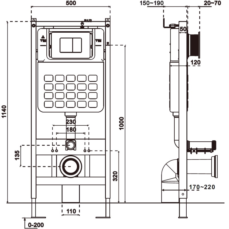 Mexen Tex Slim stelaż podtynkowy do WC - 61100