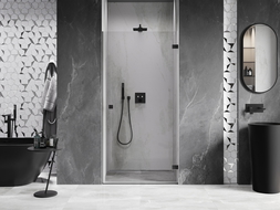 Mexen Lunar-B porte de douche pivotante droite 90 cm, transparent, noir - 832-090-000-70-00-P