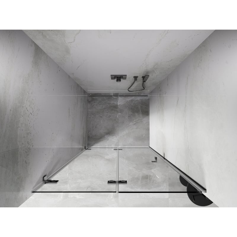 Mexen Lunar-F kokkupandavad dušiuksed vasak 65 cm, läbipaistev, kroom - 836-065-000-01-00-L