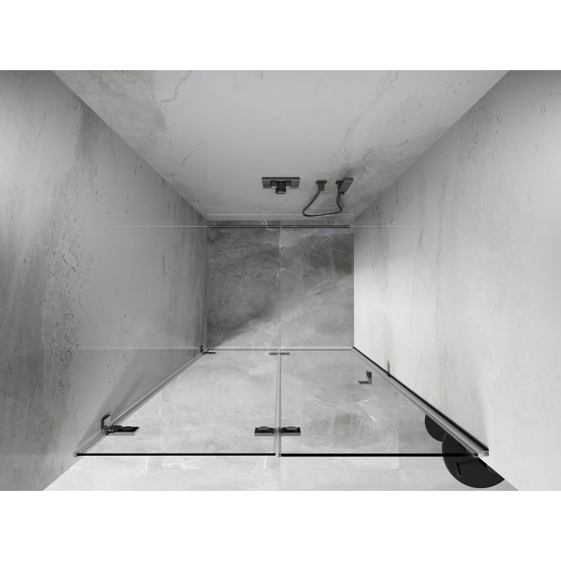 Mexen Lunar-F left folding shower door 70 cm, transparent, chrome - 836-070-000-01-00-L