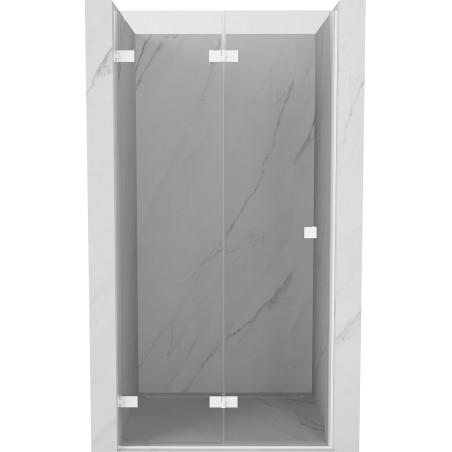 Mexen Lunar-F volditavad dušiuksed, vasak 90 cm, läbipaistev, valge - 836-090-000-20-00-L