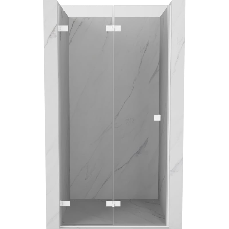 Mexen Lunar-F faltbare Duschabtrennung links 100 cm, transparent, weiß - 836-100-000-20-00-L