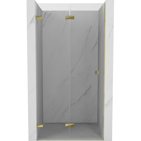 Mexen Lunar-F drzwi prysznicowe składane lewe 65 cm, transparent, złote - 836-065-000-50-00-L