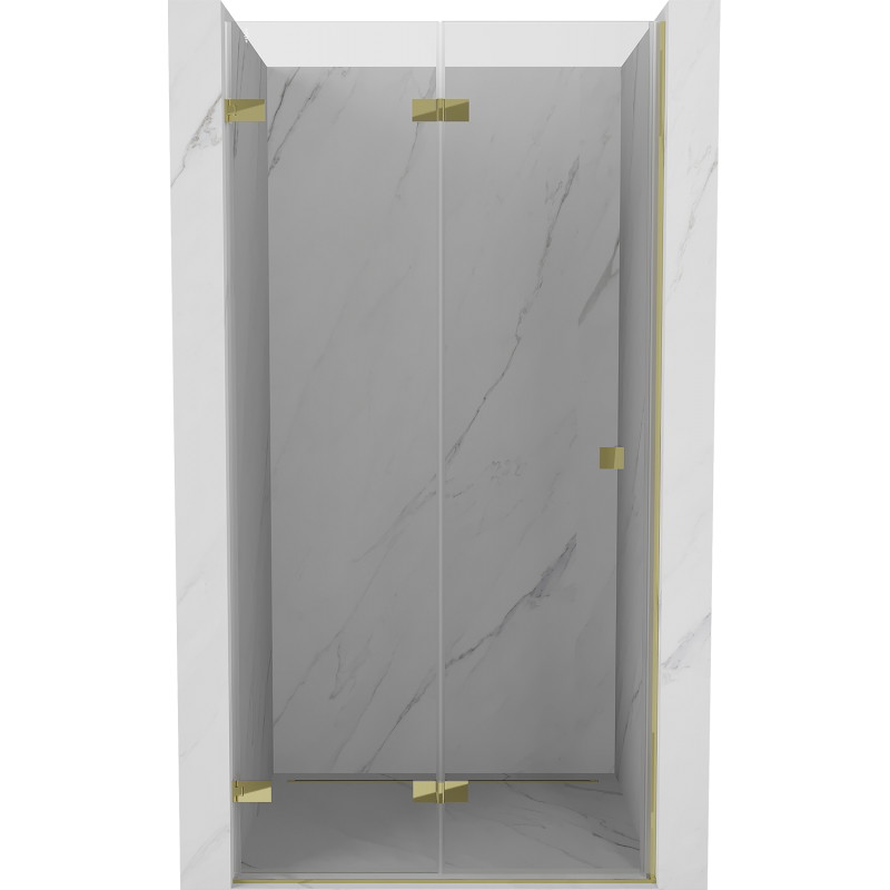 Mexen Lunar-F drzwi prysznicowe składane lewe 85 cm, transparent, złote - 836-085-000-50-00-L