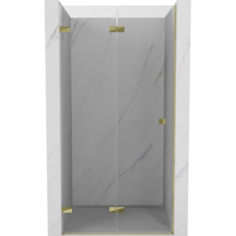Mexen Lunar-F drzwi prysznicowe składane lewe 95 cm, transparent, złote - 836-095-000-50-00-L