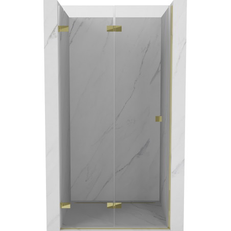 Mexen Lunar-F drzwi prysznicowe składane lewe 95 cm, transparent, złote - 836-095-000-50-00-L