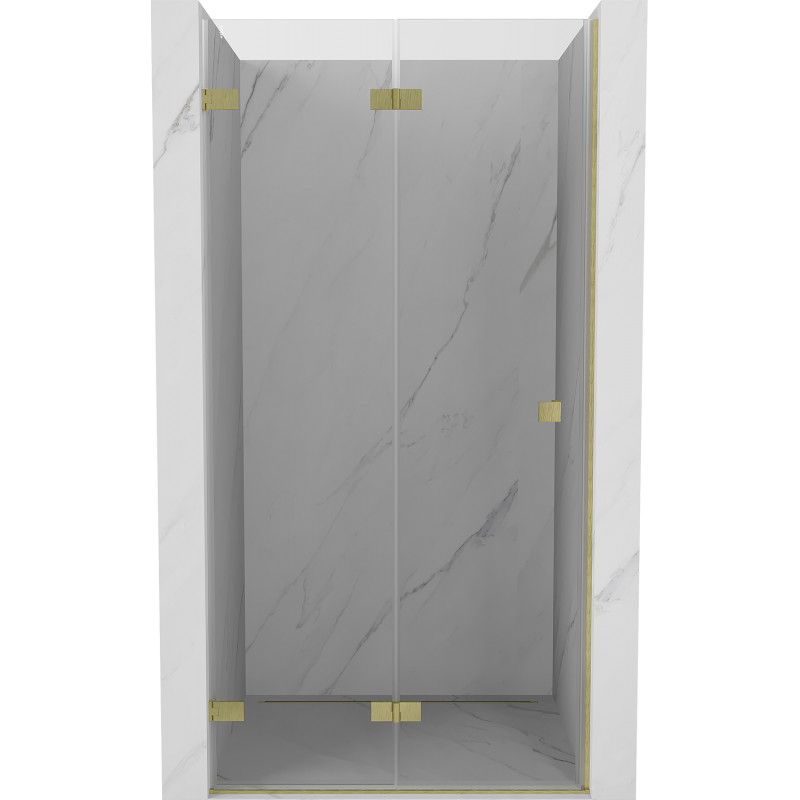 Mexen Lunar-F drzwi prysznicowe składane lewe 60 cm, transparent, złote szczotkowane - 836-060-000-55-00-L