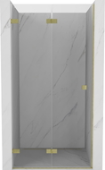 Mexen Lunar-F preklopna lijeva tuš vrata 70 cm, prozirna, zlatna brušena - 836-070-000-55-00-L