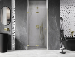 Mexen Lunar-F porte de douche pliante gauche 95 cm, transparent, or brossé - 836-095-000-55-00-L