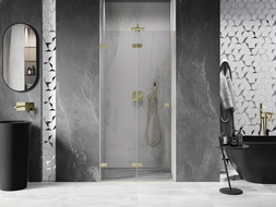 Mexen Lunar-F vouwdeurstijl douchedeur links 95 cm, transparant, goud geborsteld - 836-095-000-55-00-L