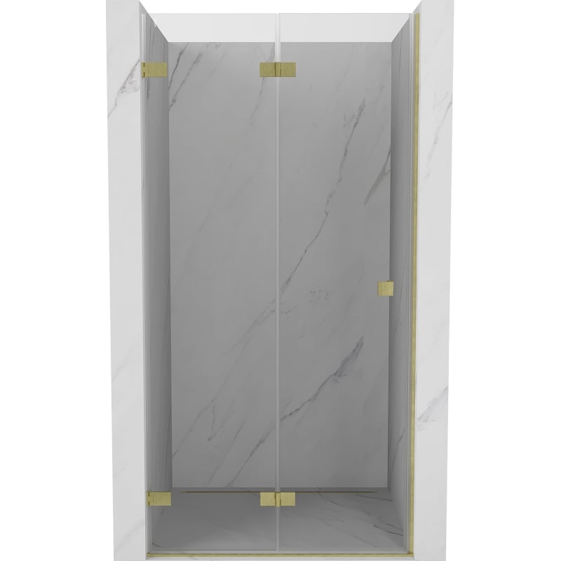 Mexen Lunar-F Faltbare Duschwand links 95 cm, transparent, gebürstet gold - 836-095-000-55-00-L