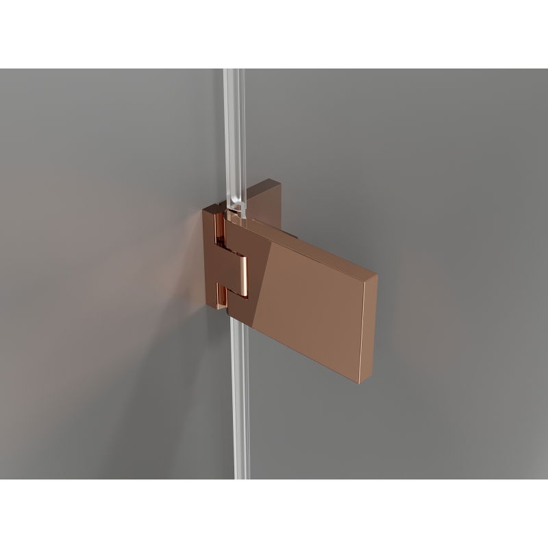 Mexen Lunar-F porta doccia pieghevole sinistra 65 cm, trasparente, oro rosa - 836-065-000-60-00-L