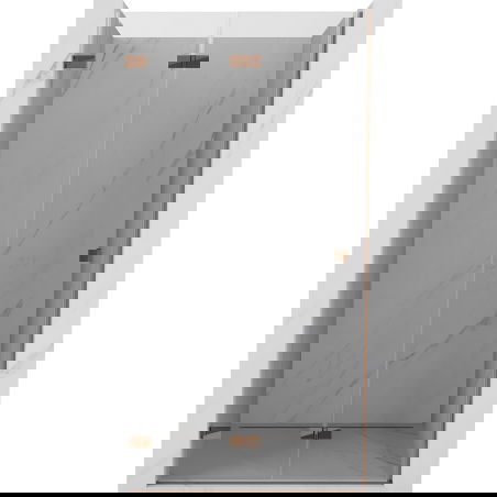 Mexen Lunar-F zložljiva tuš vrata leva 90 cm, prozorna, rožnato zlato - 836-090-000-60-00-L