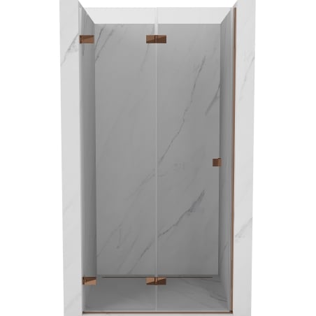 Mexen Lunar-F kokkupandavad dušiuksed vasak 95 cm, läbipaistev, roosa kuld - 836-095-000-60-00-L