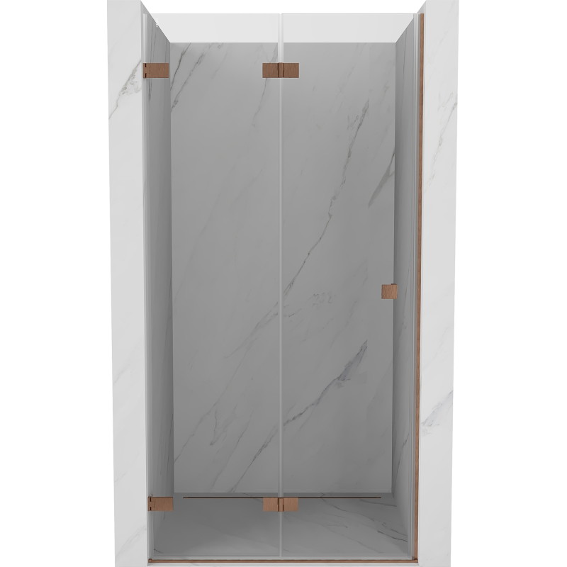 Mexen Lunar-F volditav dušiuks vasak 60 cm, läbipaistev, harjatud vask - 836-060-000-65-00-L