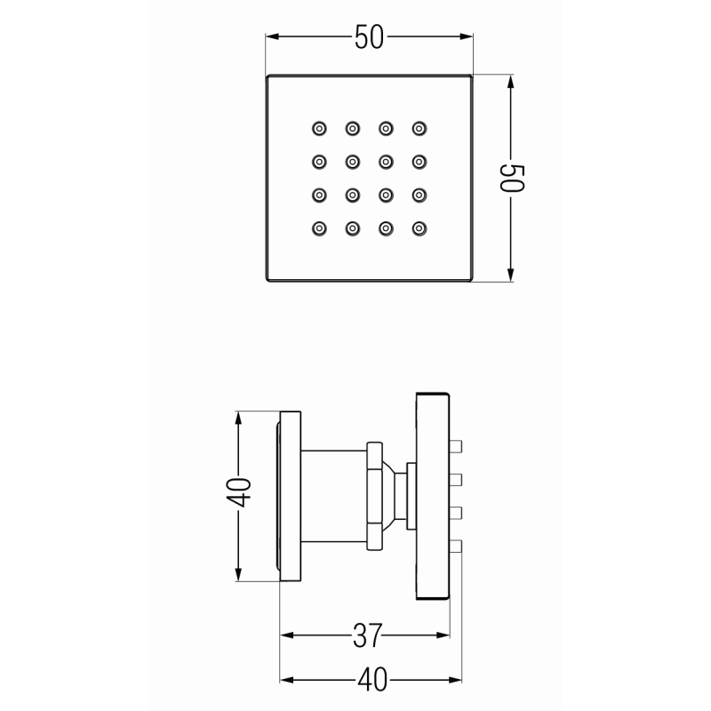 Mexen surface-mounted side nozzle, black - 79360-70