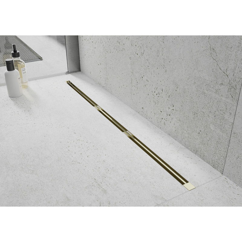 Mexen Flat 360° Super Slim drehbarer Linienabfluss 110 cm, gold - 1551110