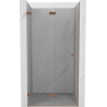 Mexen Lunar-F kokkupandavad dušiuksed vasak 95 cm, läbipaistev, harjatud vask - 836-095-000-65-00-L