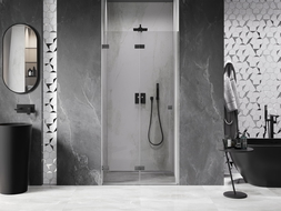Mexen Lunar-F porte de douche pliantes gauche 60 cm, transparent, gun gray brossé - 836-060-000-66-00-L