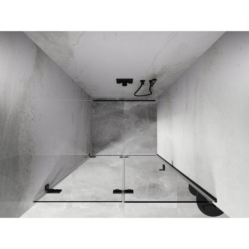 Mexen Lunar-F porta doccia pieghevole sinistra 75 cm, trasparente, grigio canna di fucile spazzolato - 836-075-000-66-00-L