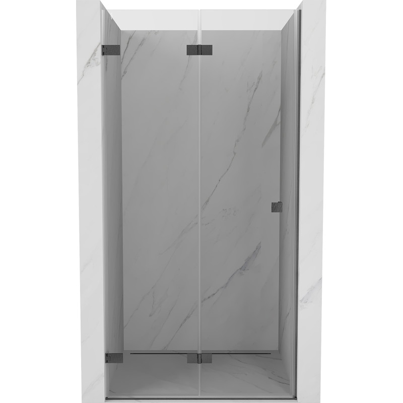 Mexen Lunar-F kokkupandavad dušiuksed vasak 80 cm, läbipaistev, harjatud kahurihall - 836-080-000-66-00-L