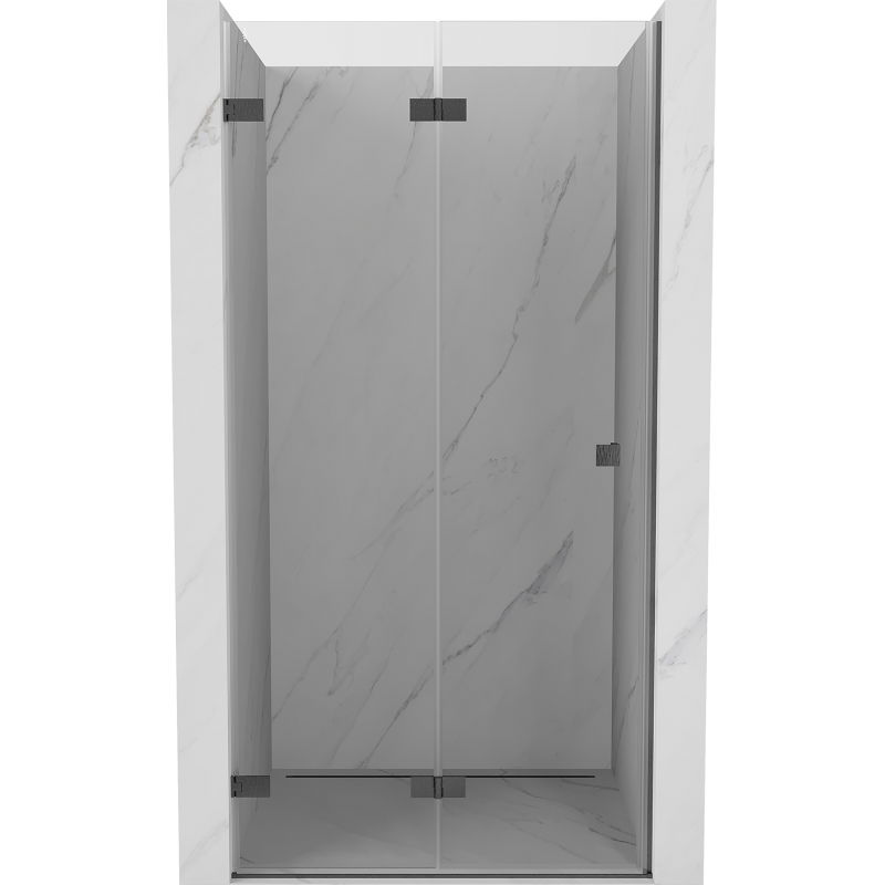 Mexen Lunar-F faltbare linke Duschwand 95 cm, transparent, gebürstetes Gun Gray - 836-095-000-66-00-L