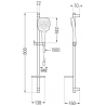 Mexen DQ17 sliding shower set, black - 785174581-70
