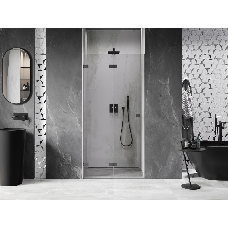 Mexen Lunar-F porta doccia pieghevole sinistra 95 cm, trasparente, gun metal - 836-095-000-95-00-L