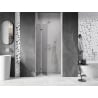 Mexen Lunar-F folding shower door left 65 cm, transparent, brushed nickel - 836-065-000-97-00-L