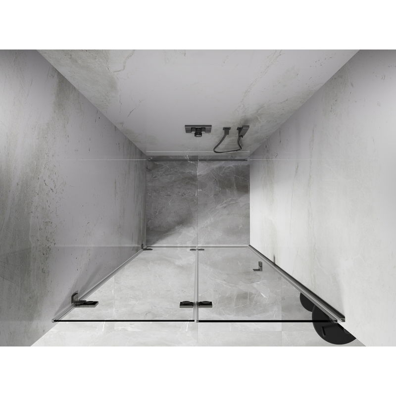 Mexen Lunar-F puerta de ducha plegable izquierda 65 cm, transparente, níquel cepillado - 836-065-000-97-00-L