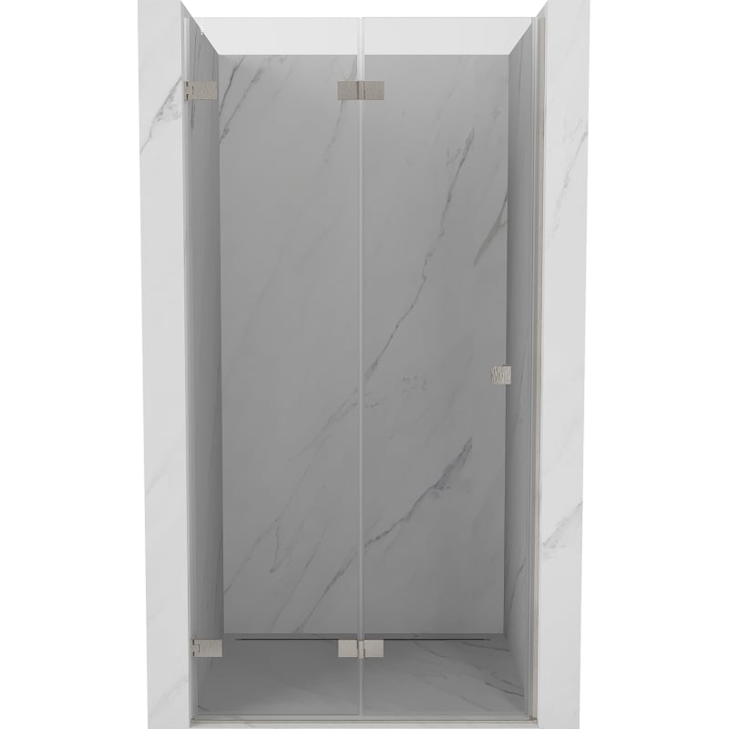 Mexen Lunar-F faltbare Duschtür links 85 cm, transparent, gebürsteter Nickel - 836-085-000-97-00-L