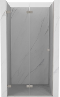 Mexen Lunar-F sklopiva lijeva tuš vrata 90 cm, prozirna, brušeni nikal - 836-090-000-97-00-L