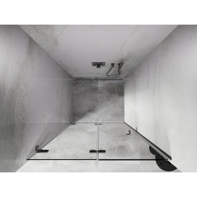 Mexen Lunar-F puerta de ducha plegable izquierda 90 cm, transparente, níquel cepillado - 836-090-000-97-00-L