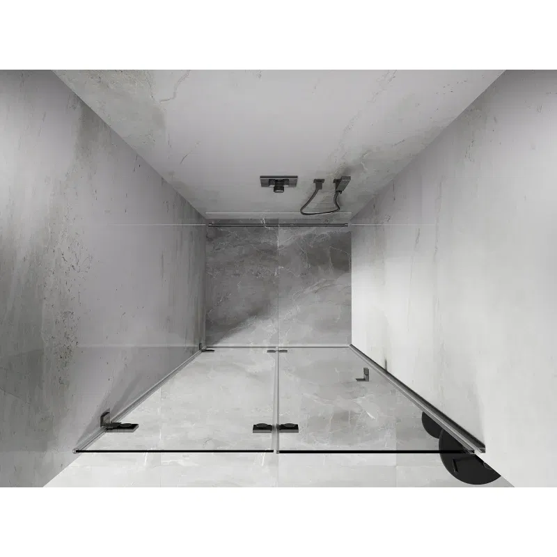 Mexen Lunar-F porte de douche pliante gauche 95 cm, transparent, nickel brossé - 836-095-000-97-00-L