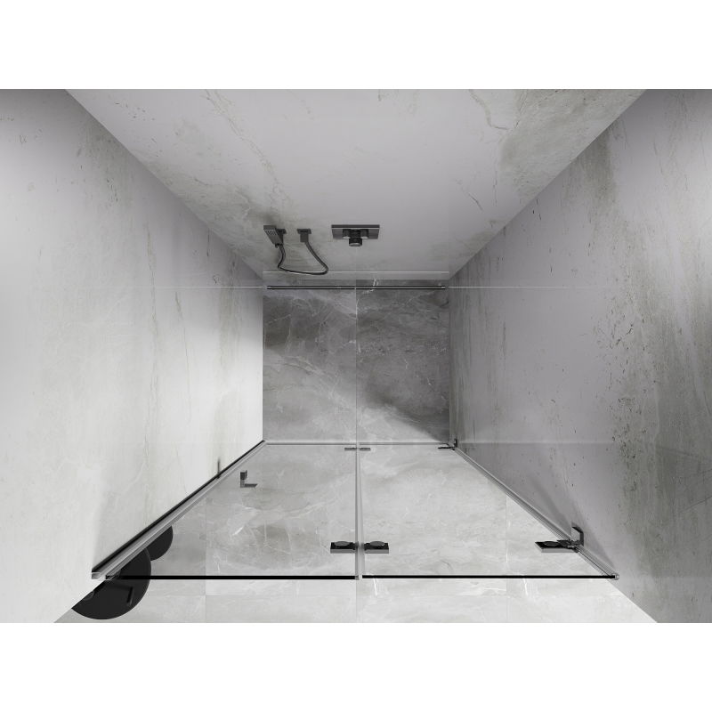 Mexen Lunar-F porta de chuveiro dobrável direita 60 cm, transparente, cromada - 836-060-000-01-00-P