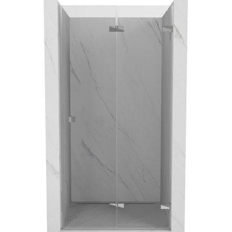 Mexen Lunar-F kokkupandavad dušiuksed parempoolsed 90 cm, läbipaistev, kroom - 836-090-000-01-00-P