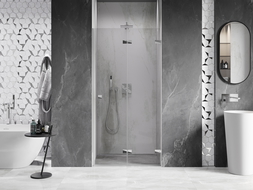 Mexen Lunar-F vouwdeur voor douche rechts 90 cm, transparant, chroom - 836-090-000-01-00-P