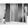 Mexen Lunar-F right folding shower door 75 cm, transparent, white - 836-075-000-20-00-P