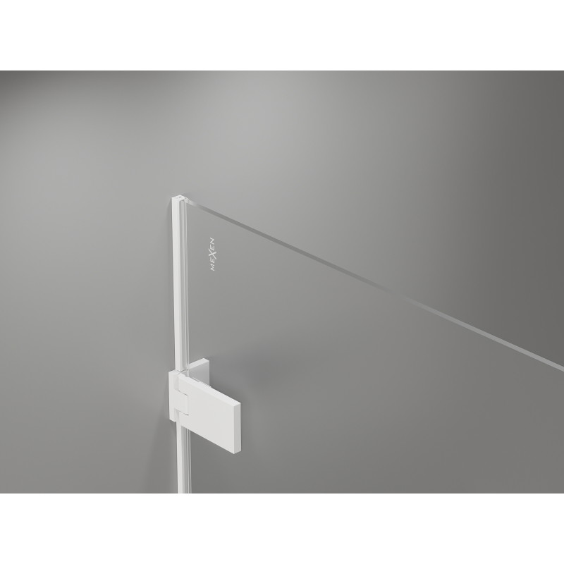 Mexen Lunar-F drzwi prysznicowe składane prawe 85 cm, transparent, białe - 836-085-000-20-00-P