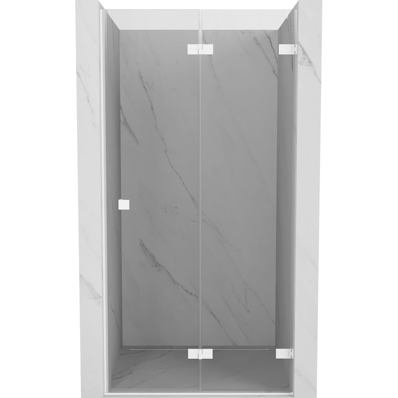 Mexen Lunar-F opklapbare douchedeur rechts 90 cm, transparant, wit - 836-090-000-20-00-P