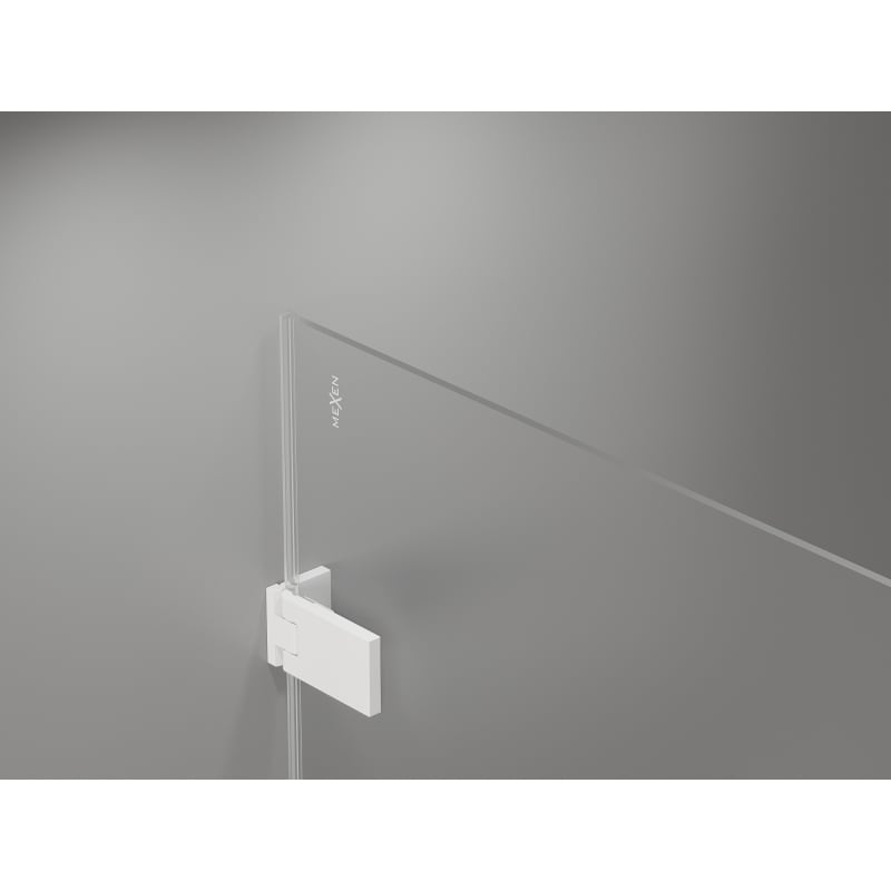 Mexen Lunar-F kokkupandavad parempoolsed dušiuksed, 95 cm, läbipaistev, valge - 836-095-000-20-00-P