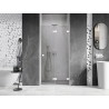 Mexen Lunar-F kokkupandavad parempoolsed dušiuksed, 95 cm, läbipaistev, valge - 836-095-000-20-00-P