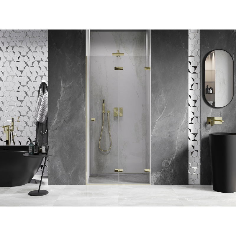 Mexen Lunar-F Falttür Dusche rechts 60 cm, transparent, gold - 836-060-000-50-00-P